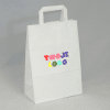 Torba papierowa z nadrukiem 26 x 16,5 x 33 cm biała ucho płaskie
