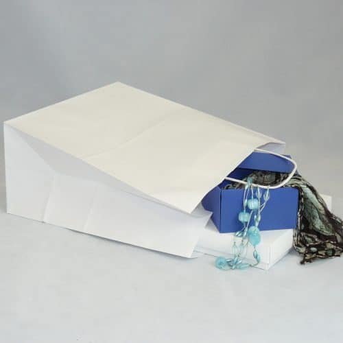 Torba biała 31 x 17 x 38 cm ucho skręcane