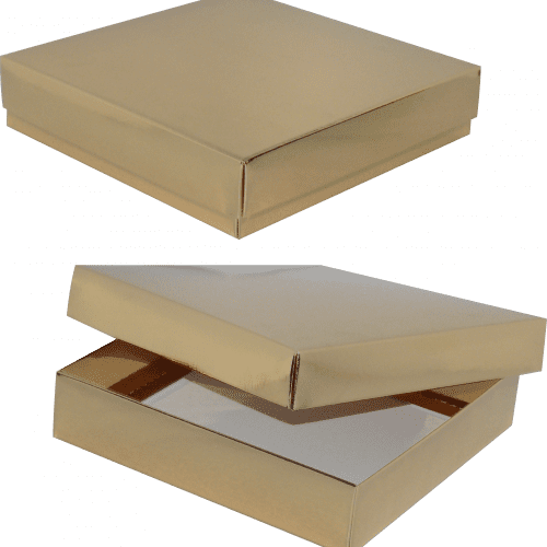 Pudełko złote 18 x 18 x 4 cm