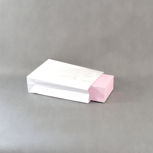 Torba reklamowa na A4. Laminowana na błyszcząc, biała 24x9x33