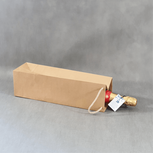 Torba ekologiczna beżowa na butelkę Kraftlux 11,5x11,5x40