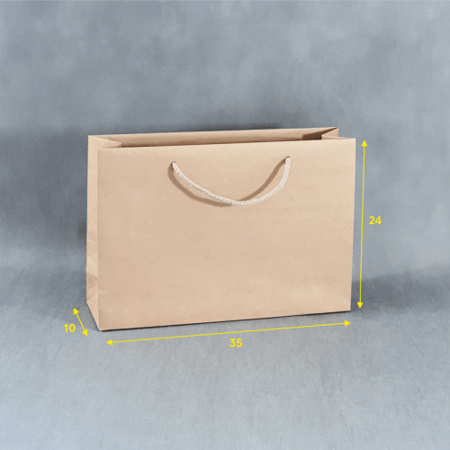 Torebka papierowa beżowa eko Kraftlux 35x10x24