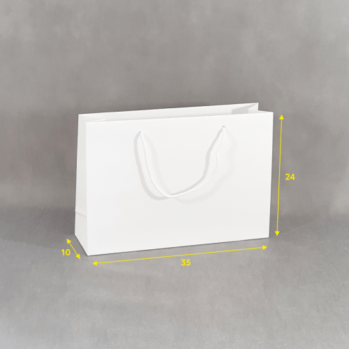 Torba papierowa pozioma biała Kraftlux 35x10x24