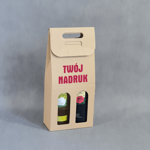 Opakowanie na wino na 2 butelki - beżowe