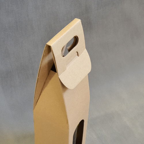 Pudełko na wino z kienkiem, beżowe